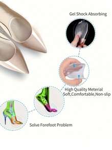 5 paires de coussins de protection en gel de silicone pour l'avant-pied, coussins de massage antidérapants et épaissis