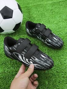 1 par de zapatos de fútbol blandos con suela antideslizante y , para niños pequeños, especializados para entrenamiento y partidos en la escuela, apropiados para todas las estaciones