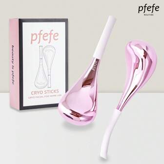 pfefe PFEFE Cryo Sticks A Pair Stainless Steel Facial Skin Care Ice Globes For Women Face Eyes, Esthetician Supplies Cooling Spa Globes With Storage Case Containing Frozen Liquid