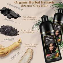 [Free Shipping]ITSRT New Hair Dye Shampoo, 3 In 1 Herbal Ingredients 100% Coverage Of White Hair, Long Lasting Coverage, Hair Care, Hair Dye, Dyeing, Suitable For Men And Women, 500ml Send 4 Sets, Hair Care Plant Halloween Mother's Day And Christmas New Year Gifts The Perfect Holiday Gift - Dark Brown - View 4
