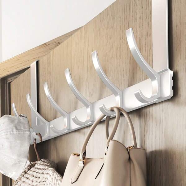 Nieuwe deurhaken zonder gaten, hangers voor aan de deur, verlengde kledingrekken voor aan de deur, een must-have voor het ophangen van kleding. Perfect voor het opbergen en organiseren van spullen in de slaapkamer.