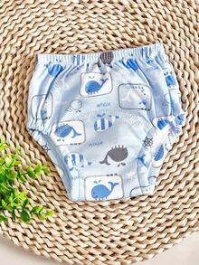 1pc Baby Training Pants, Washable Diaper Cover, Baby Potty Training Cloth Diaper, Breathable Diaper Cover (Random Color Pattern) - Transitional Training Pants: With Less Absorbency Than Disposable Diapers, Helps Baby Feel Wetness And Express Potty Needs, Between Disposable Diapers And Regular Underwear, Cannot Replace Disposable Diapers - Multicolor - View 4
