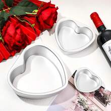 1 Piece Heart Shaped Anode Cake Baking Mold, 4/5/6/8 Inch Aluminum Non-Stick Anode Mold With Removable Bottom, Perfect For Valentine's Day, Christmas Birthday, Wedding, New Year Celebrations, Suitable For Cake Shops, Home-Made Cakes, Chiffon Cakes, Cheesecake Making | Elegant Cake Decoration | Aluminum | Kitchen Baking Mold | Mousse Cake Baking Tools | Baking Accessories | Cake Mold