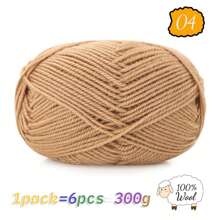 300g 100% reine Strickwolle, ideal für handgemachte Pullover, Mützen, Schals zum Warmhalten im Herbst/Winter, 1 Stück = 6 Knäuel = 300g