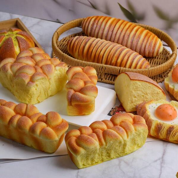 1pc Realistic Pull-Apart Bread Caterpillar Model, Food Prop, Stress Relief Squeeze Toy, Decorative Craft Item For Home