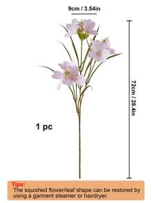 1 Bouquet 28.4'' Artificial Daffodil Magnolia Flower Real Touch Orchid Fake Flowers For Home Living Room Wedding Table Decoration Stuff Flower Arrangement Romantic Theme,Fake Plants,Room,Desk,Garden Decor - Baby Pink - View 2