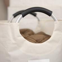 82L 大号洗衣篮防水洗衣篮脏衣服收纳篮适用于浴室洗衣可折叠带泡沫保护手柄 - 彩色 - 查看 1