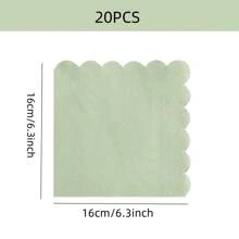 20pcs 16*16cm Yellow, Light Pink, Blue, Purple, Sage Green, Scalloped Edge Cocktail Napkins, Disposable Drink Napkins For Daily Use, Lunch, Dinner, Gathering, Wedding, Birthday, Party And More