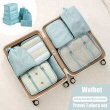 7PCS Travel Storage Bag Set - Luggage Organizers, Including Clothes Storage Bag, Underwear Bag, Shoe Bag, Drawstring Bag, Data Bag, Cosmetic Bag, Cosmetics Organizer Pouch - Multicolor - View 17