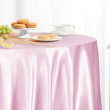 3pcs 57-Inch Round Satin Tablecloth, Black Round Table Cover Suitable For Wedding, Party, Banquet, Meeting, Celebration, Ceremony, Birthday Party Decoration