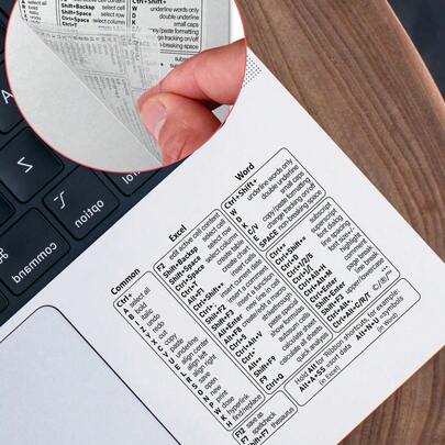 1 件渐变色笔记本电脑键盘快捷键贴纸，包含功能快捷键图标，自粘，清晰，耐用，适用于办公室、电脑操作、效率提升、技能学习，3.14x3.14 英寸