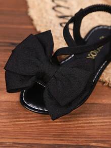 1 Paio Di Sandali Estivi Piatti Da Ragazza, Sandali Casual Con Fiocco Alla Moda E Lacci Incrociati Elastici, Adatti Per Vari Festival