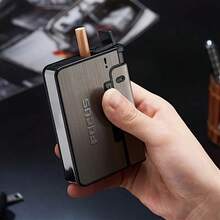 Automatic Metal Cigarette Case, With 10 Combination Modules, Creative Pattern, Business Version, Suitable For Father's Day And Labor Day, No Lighter Needed, Indoor And Outdoor Use, National Flag Theme - Multicolor - View 8