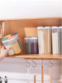 [Premium Food Storage - Perfezionismo, 3 Stili di Contenitori per Alimenti per la tua Scelta] 1 pezzo Contenitore di Stoccaggio per Alimenti in Plastica Sigillato con Scomparti Multipli, Barattolo per Conservazione Alimenti, Adatto per l'Organizzazione in Cucina, Può Essere Utilizzato per Conservare Cereali, Grani, ecc. Multi-Funzione Contenitore per Alimenti - Organizzatore Portatile a 4 Scomparti/2 Scomparti, Adatto per Spezie, Snack e Frutta - Scelta Perfetta per Casa, Ristorante, Ufficio, Feste e Regali, Colore Casuale