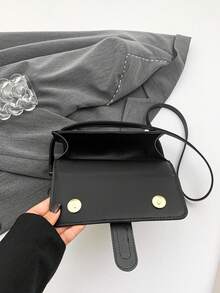 Retro Chic Leopard Print Small Square Handbag, Women's Fashion Versatile Casual Commuting Shoulder Bag - Black - View 7