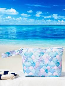 1Pc Wet Bag For Swimsuit Travel Beach Bag, Diaper Bag Toiletry Bag Waterproof Large Makeup Bag, Zipper Pouch For Girl Girls Sister Friends Wet Bag - Multicolor - View 6