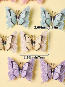 2pcs Bohemian Style Butterfly Decor Hair Clips, Gift For Women Claw Clips Hair Claws Hair Barrettes - Multicolor - View 3