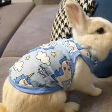 1 pieza Chaleco sin mangas con estampado de conejo, ropa y accesorio cómodo y transpirable para conejos, perros, gatos, hurones y otros animales pequeños