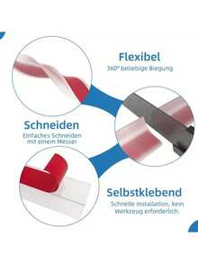 1pc,Waterproof Strip Self-Adhesive Strip - Kitchen And Bathroom Seamless Water Partition, Kitchen Bathroom Sink Wash Basin Water Partition Strip, Bathroom Waterproof Strip, Shower Room Waterproof Strip, Height 12mm/0.47in* Width 20mm/0.79in