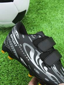 1 par de zapatos de fútbol blandos con suela antideslizante y , para niños pequeños, especializados para entrenamiento y partidos en la escuela, apropiados para todas las estaciones