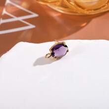 4pcs Copper Crystal Glass Oval-Shaped Earring Pendants With Holes, DIY Handmade Earring Jewelry Accessories