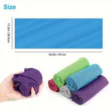 1/5-Piece Cooling Towel (34.2 "X 11.2") For Sweating, Ice Towel Quick Drying Neck Cooling Wrap, Soft Breathable Cool Exercise Towel For Yoga, Gym, Golf, Camping, Running, Fitness, Exercise And More