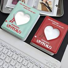 1 pezzo Mini album fotografico decorativo con forma a cuore cavo, in grado di contenere 32 foto, adatto per il ritorno a scuola, forniture scolastiche