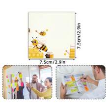 4pcs/Set Cute Bee Design 3x3 Inch Memo Pad, Adorable Cartoon Sticky Notes With Strong Adhesive, Reusable Tearable Pads For Journal, Planner, Office, School, Home, Stationery Gift,School Supplies,Back To School