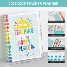 1pc Teacher Planner 2025-2026 A4 Lesson Plan Book With Colourful Tabs, Academic July 2025 To June 2026, Weekly And Monthly