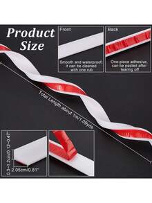 1pc,Waterproof Strip Self-Adhesive Strip - Kitchen And Bathroom Seamless Water Partition, Kitchen Bathroom Sink Wash Basin Water Partition Strip, Bathroom Waterproof Strip, Shower Room Waterproof Strip, Height 12mm/0.47in* Width 20mm/0.79in