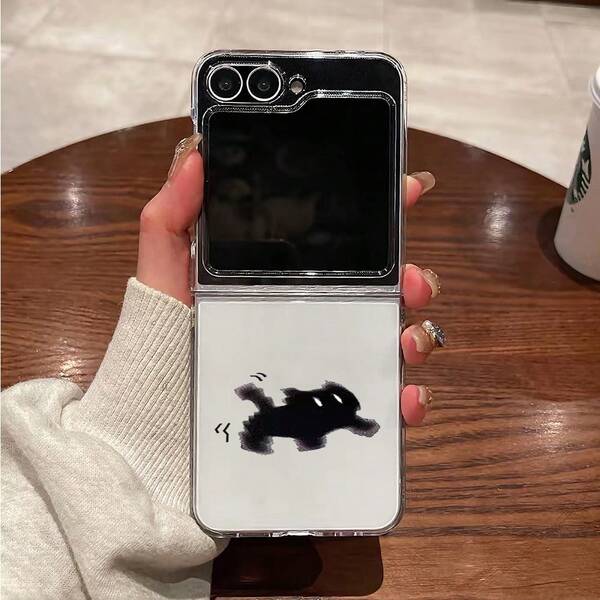 Transparente Katzen-Design Handyhülle kompatibel mit Samsung Galaxy Z Flip 6, leichte klare Schutzhülle für Galaxy Z Flip 3/4 Faltbare Handys, Z Flip 5 Hülle