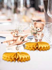 7 Peças Centros de Mesa em Favo de Mel de Ursinho Marrom, Centros de Mesa, Suprimentos para Festa de 1st Aniversário, Suprimentos para Festa de Chá de Bebê, Decoração de Bottom para Festa de Aniversário, Decoração de Mesa, Decoração para Festa de Revelação de Gênero