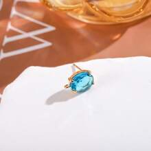 4pcs Copper Crystal Glass Oval-Shaped Earring Pendants With Holes, DIY Handmade Earring Jewelry Accessories