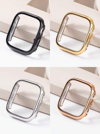 硬质材料电镀金空心框架保护框架兼容 表壳 Ultra 11 10 SE 9/8/7/6/5/4/3/2/1 兼容 表壳智能手表 40 毫米/41 毫米/42 毫米/44 毫米/45 毫米/46 毫米超薄保护套防震保险杠表壳休闲防震防刮防撞灵敏触摸（无玻璃）兼容 适合女性男性