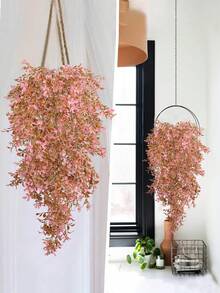 1PC/2PCS Artificial Suspension Plant Pink Series Plants Suitable For Wall Home Living Room Indoor And Outdoor Decoration