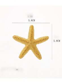 1pc Minimalist Golden Metal Starfish Brooch, Fashion Clothing Accessory