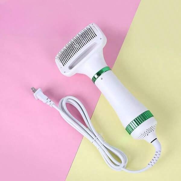Pet Grooming Dryer, 2-In-1 Portable Pet Hair Dryer And Grooming Brush For Dogs And Cats - Dries Smoothly And Efficiently, Reduces Shedding And Tangling