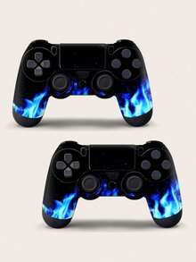 2 件/套蓝色火焰全手柄贴纸 - 彩色 - 查看 4