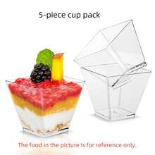 5/10/20 pièces Coupes à dessert en plastique transparent avec cuillère, mini-coupes à amuse-gueule en plastique, petits verres transparents, bols à pudding, convient pour les fêtes, les mariages, la Saint-Valentin, Noël, les dégustations de mousses de fruits et de crèmes glacées, les coupes à dessert, les cadeaux quotidiens