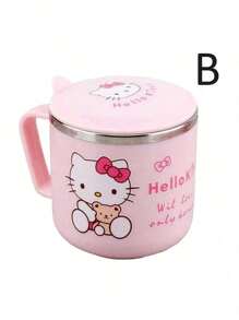 Sanrio 1PC Sanrio Cute Cartoon Hello Kitty 9.47-Ounce Insulated Stainless Steel Coffee Cup With Handle And Lid, Cute , Suitable For Office Or Outdoor Use As A Water Cup, Perfect Gift For Family And Friends,