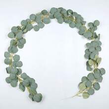 1pc Artificial Eucalyptus Leaf Wreath, Green Polyester Fake Leaf Garland, For Party Decor