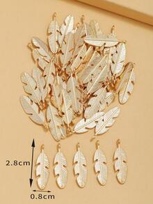 RINTOLER 50pcs Leaf & Feather Decor DIY Jewelry Pendant Accessories For Bracelet Necklace - ZJ4815-50 Pieces Of Leaves - View 2