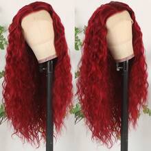 13X4 Free Part Pink Loose Curly Lace Front Wigs Pre Plucked Hairline 26 Inch Long Deep Wave Wigs Heat Resistant HD Lace Wig Soft Pink Water Wave Wigs Glueless Synthetic Hair Replacement Wigs For Black Women Girls Perfect For Daily Wear & Parties - Đỏ - Xem 7