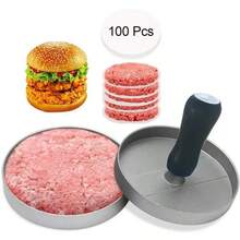 1 pieza Prensa para hamburguesas, conjunto de prensa para carne y papel de separación de carne antiadherente, utensilios de cocina, accesorios de cocina, apto para celebraciones, fiestas, reuniones familiares, para hacer hamburguesas caseras - Multicolor - Ver 11
