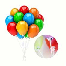 100 Balloon Stick Holders, White Plastic Balloon Sticks - Perfect For DIY Party Decoration, Birthday Parties, Weddings, Anniversary Decorations (11.81 Inch White)