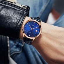 OCHSTIN Men's Mechanical Automatic Wrist Watch, Genuine Leather Strap, Business Auto Date Display, Waterproof Fashion Watch, Gift For Men - one-size - View 8