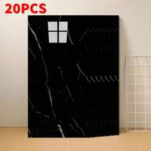 NetHong 10 Packs Self-Adhesive Grey Marble PVC Cladding Wall Panels For Kitchen Bathroom - Black - View 2