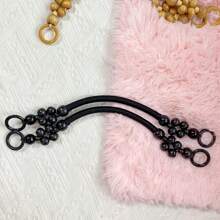 2pcs Nylon Rope & Round Wooden Bead Handle DIY Tote Bag Handle Replacement Retro Minimalist Retro Style Suitable For Wallet Purse Making Beach