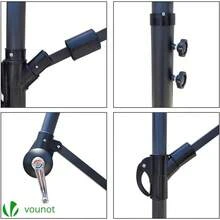 3m Cantilever Garden Parasol, Banana Patio Umbrella With Crank Handle And Tilt For Outdoor Sun Shade, Beige - Red - View 4