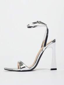 Sandalias de tacón alto con punta puntiaguda y tira de tobillo, elegantes y sexys, aptas para fiestas, actividades al aire libre, primavera/verano
